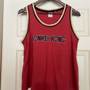 Junk Food Donkey Kong Women's Red Sleeveless Tank Top XXL Contrast Trim